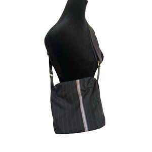 Paul Smith Black Pin & Multi Color Striped Crossbody/Shoulder mini messenger bag